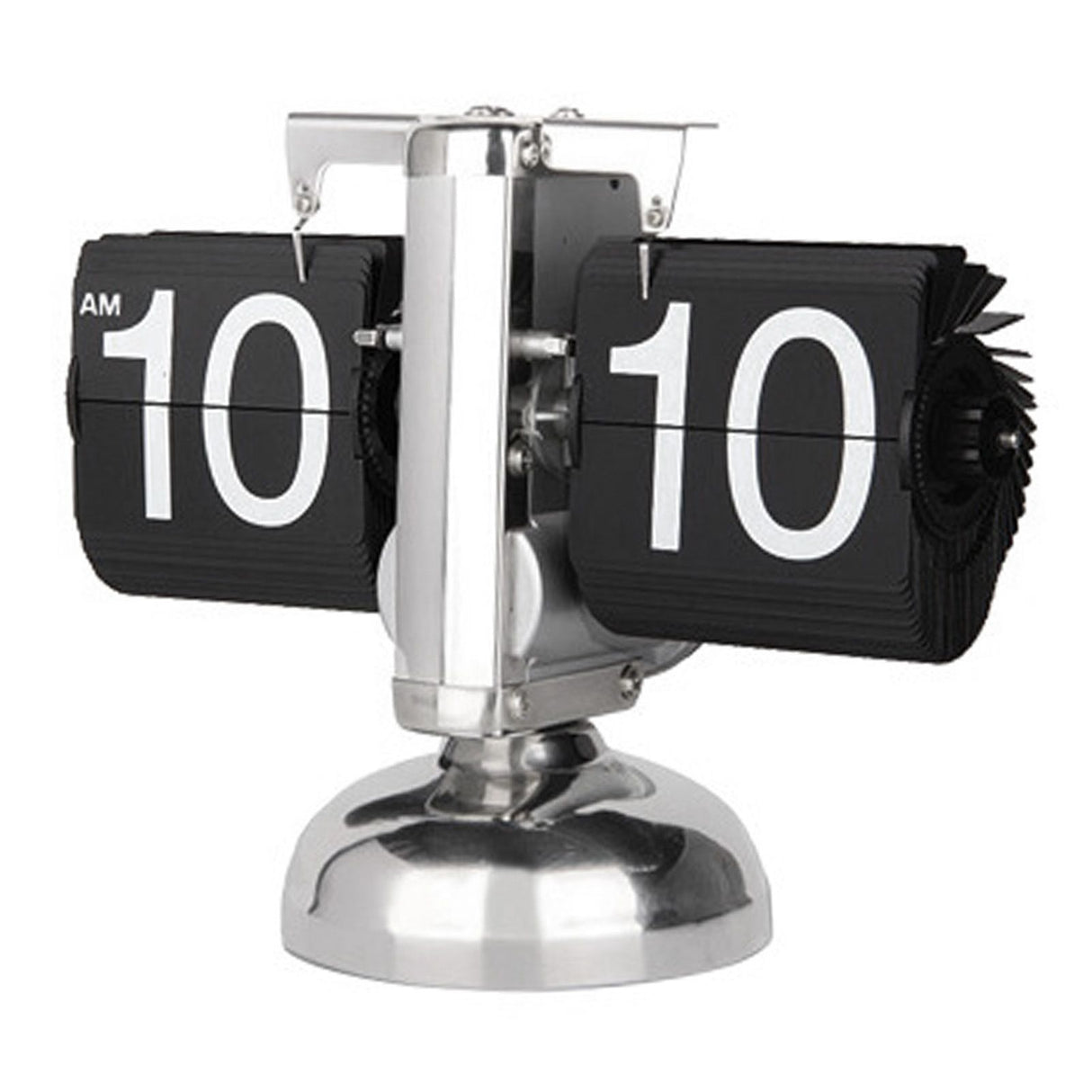 Digital Flip Down Clock Retro Minimalist Single Foot Mechanical Auto Flip Clock Desk Clock for Home Livingroom Black