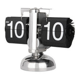 Digital Flip Down Clock Retro Minimalist Single Foot Mechanical Auto Flip Clock Desk Clock for Home Livingroom Black