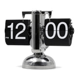 Digital Flip Down Clock Retro Minimalist Single Foot Mechanical Auto Flip Clock Desk Clock for Home Livingroom Black - Side View