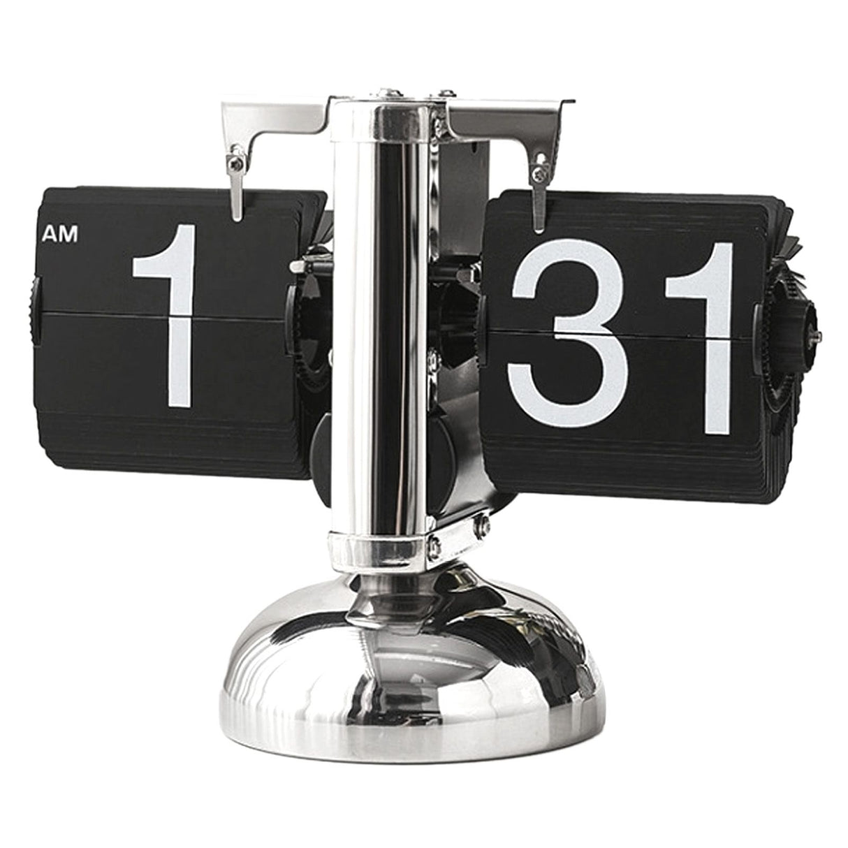 Digital Flip Down Clock Retro Minimalist Single Foot Mechanical Auto Flip Clock Desk Clock for Home Livingroom Black