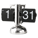 Digital Flip Down Clock Retro Minimalist Single Foot Mechanical Auto Flip Clock Desk Clock for Home Livingroom Black - Top-Down View