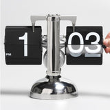Digital Flip Down Clock Retro Minimalist Single Foot Mechanical Auto Flip Clock Desk Clock for Home Livingroom Black