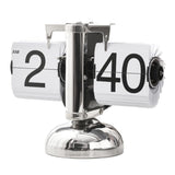 Digital Flip Down Clock Retro Minimalist Single Foot Mechanical Auto Flip Clock Desk Clock for Home Livingroom White