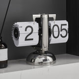 Digital Flip Down Clock Retro Minimalist Single Foot Mechanical Auto Flip Clock Desk Clock for Home Livingroom White - Extra Image