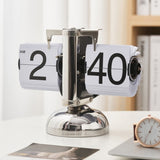 Digital Flip Down Clock Retro Minimalist Single Foot Mechanical Auto Flip Clock Desk Clock for Home Livingroom White