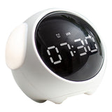 Expression Clock Cute Dog Shape Multifunctional LED Digital Alarm Clock Voice Activated Night Light White - Front View