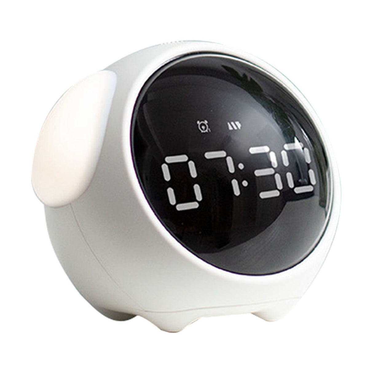 Expression Clock Cute Dog Shape Multifunctional LED Digital Alarm Clock Voice Activated Night Light White