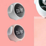 Expression Clock Cute Dog Shape Multifunctional LED Digital Alarm Clock Voice Activated Night Light White - Rear View
