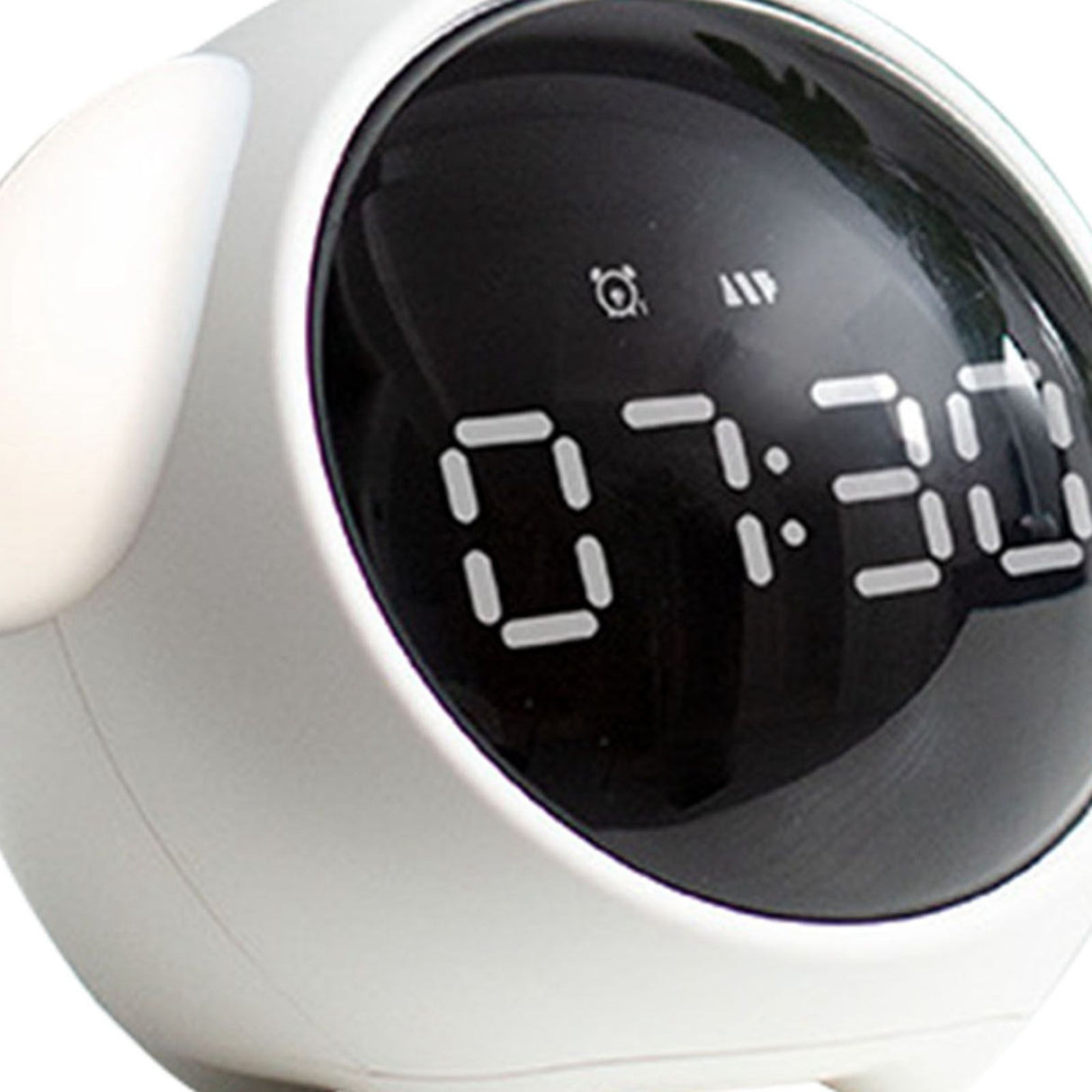 Expression Clock Cute Dog Shape Multifunctional LED Digital Alarm Clock Voice Activated Night Light White