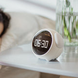 Expression Clock Cute Dog Shape Multifunctional LED Digital Alarm Clock Voice Activated Night Light White - Extra Image