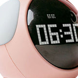 Expression Clock Cute Dog Shape Multifunctional LED Digital Alarm Clock Voice Activated Night Light Pink