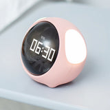 Expression Clock Cute Dog Shape Multifunctional LED Digital Alarm Clock Voice Activated Night Light Pink - Extra Image