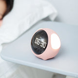 Expression Clock Cute Dog Shape Multifunctional LED Digital Alarm Clock Voice Activated Night Light Pink