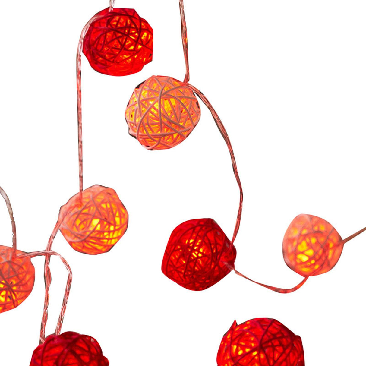 Rattan Ball String Light Decorative Romantic Rattan Ball String for Christmas Party Home Decor 2m/6.6ft