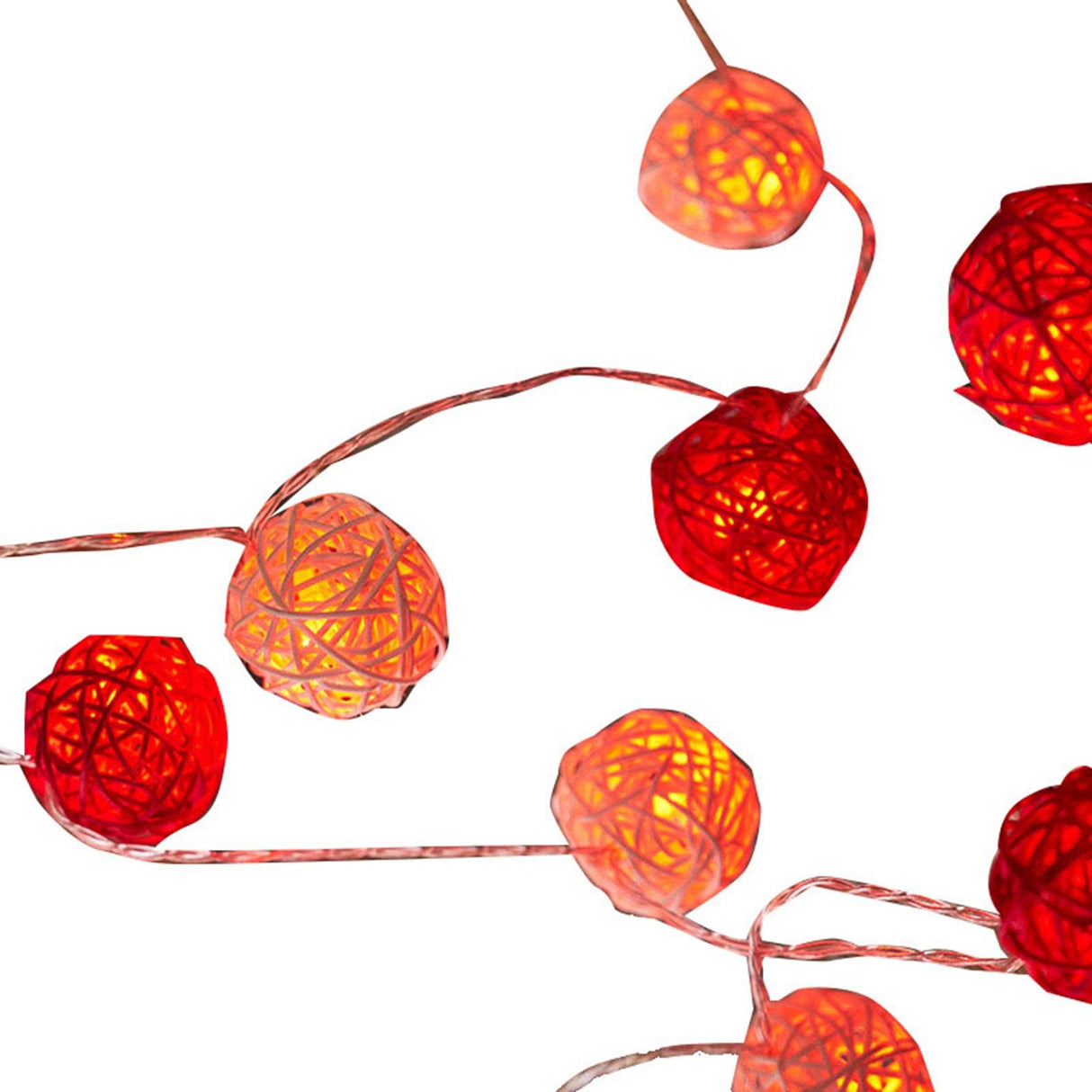 Rattan Ball String Light Decorative Romantic Rattan Ball String for Christmas Party Home Decor 2m/6.6ft