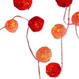 Rattan Ball String Light Decorative Romantic Rattan Ball String for Christmas Party Home Decor 2m/6.6ft - Top-Down View