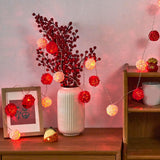 Rattan Ball String Light Decorative Romantic Rattan Ball String for Christmas Party Home Decor 2m/6.6ft