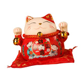 Lucky Cat Coin Bank 4.5in Exquisite Cute Bring Luck Good Wish Ceramic Fortune Cat Saving Pot Desk Decoration Red