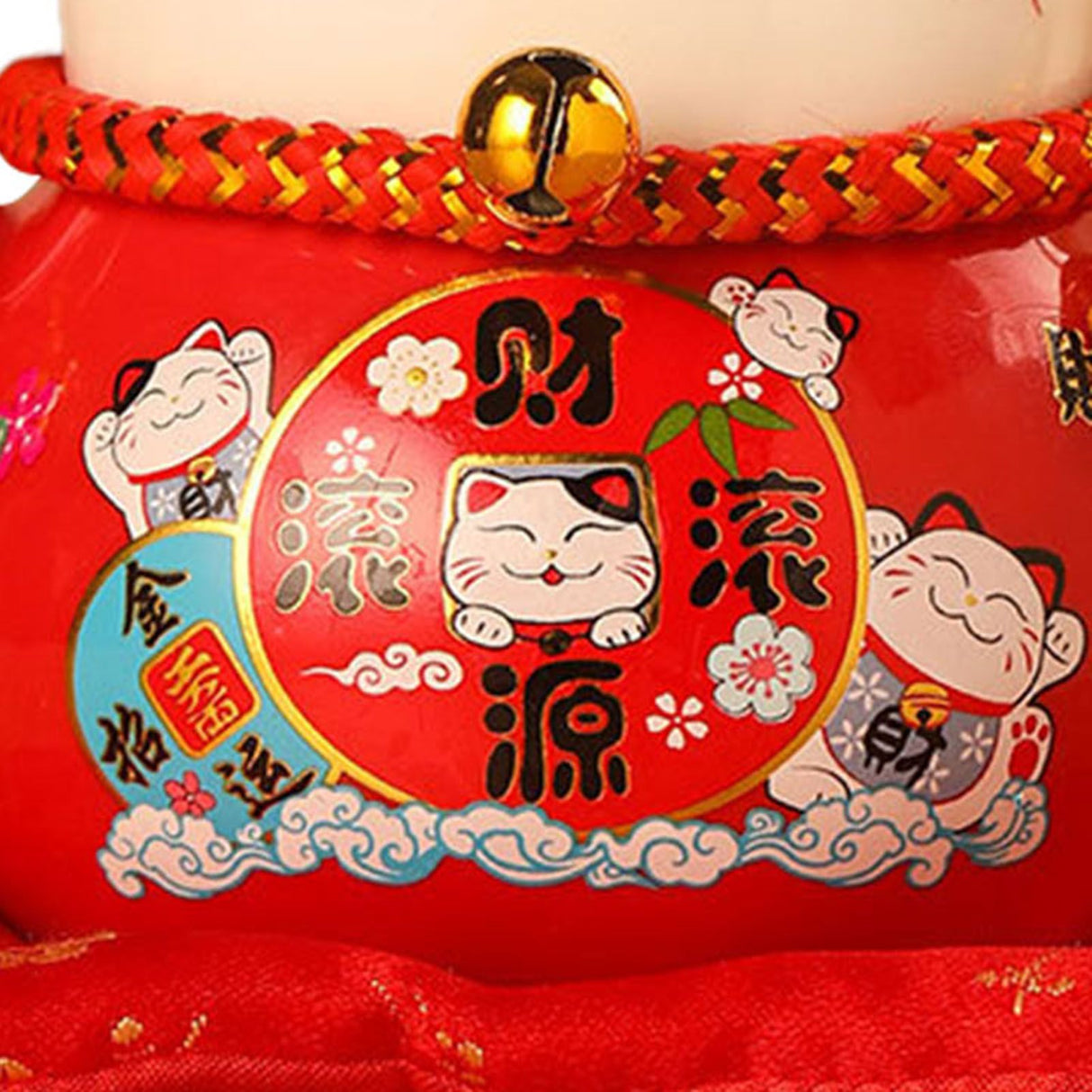 Lucky Cat Coin Bank 4.5in Exquisite Cute Bring Luck Good Wish Ceramic Fortune Cat Saving Pot Desk Decoration Red