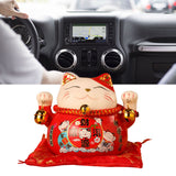 Lucky Cat Coin Bank 4.5in Exquisite Cute Bring Luck Good Wish Ceramic Fortune Cat Saving Pot Desk Decoration Red - Extra Image