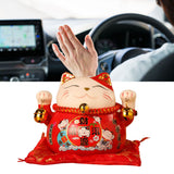Lucky Cat Coin Bank 4.5in Exquisite Cute Bring Luck Good Wish Ceramic Fortune Cat Saving Pot Desk Decoration Red - Extra Image