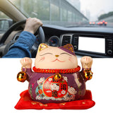 Lucky Cat Coin Bank 4.5in Exquisite Cute Bring Luck Good Wish Ceramic Fortune Cat Saving Pot Desk Decoration Purple