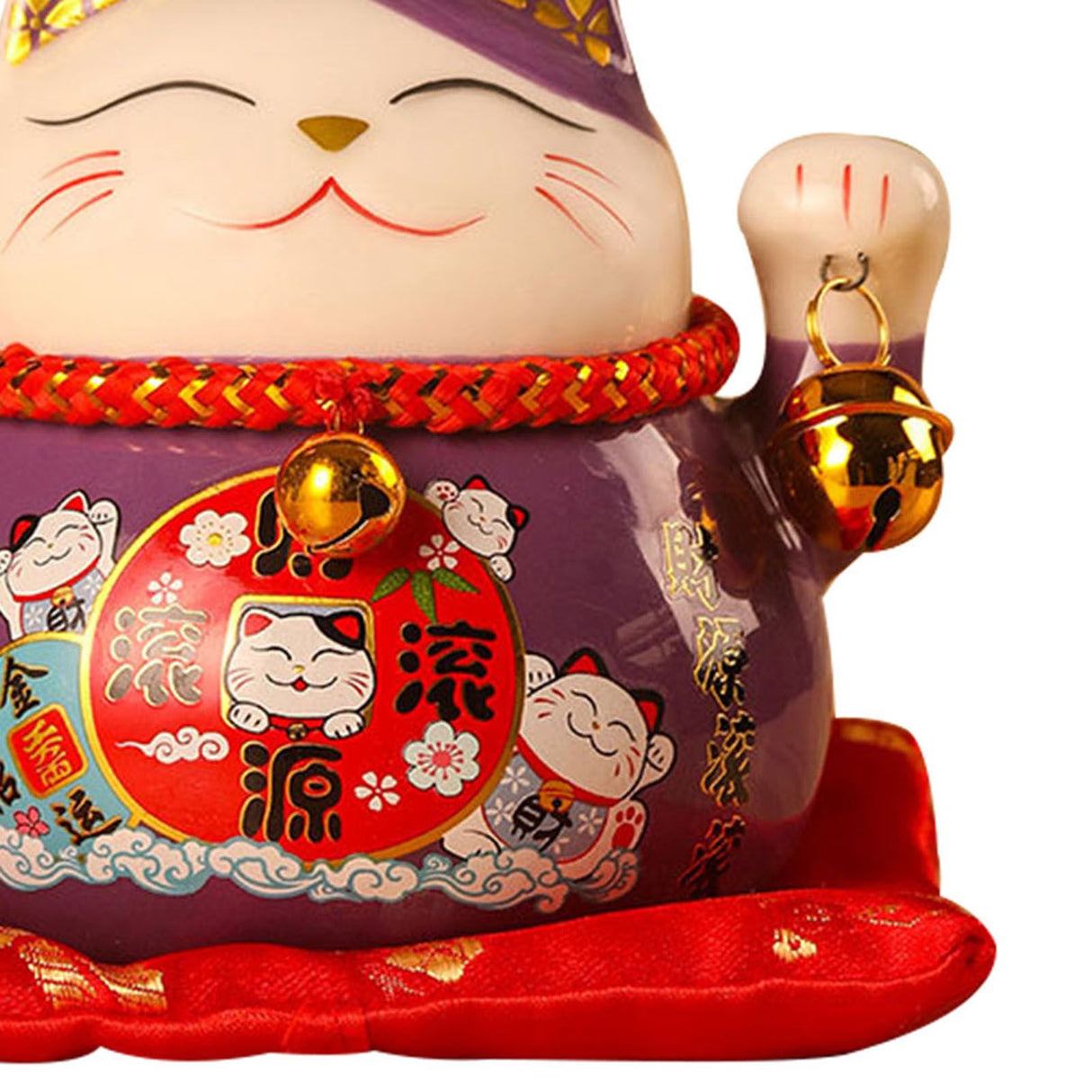 Lucky Cat Coin Bank 4.5in Exquisite Cute Bring Luck Good Wish Ceramic Fortune Cat Saving Pot Desk Decoration Purple