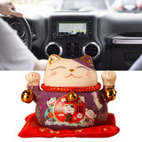 Lucky Cat Coin Bank 4.5in Exquisite Cute Bring Luck Good Wish Ceramic Fortune Cat Saving Pot Desk Decoration Purple