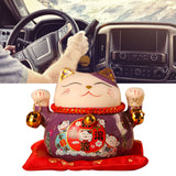 Lucky Cat Coin Bank 4.5in Exquisite Cute Bring Luck Good Wish Ceramic Fortune Cat Saving Pot Desk Decoration Purple - Extra Image