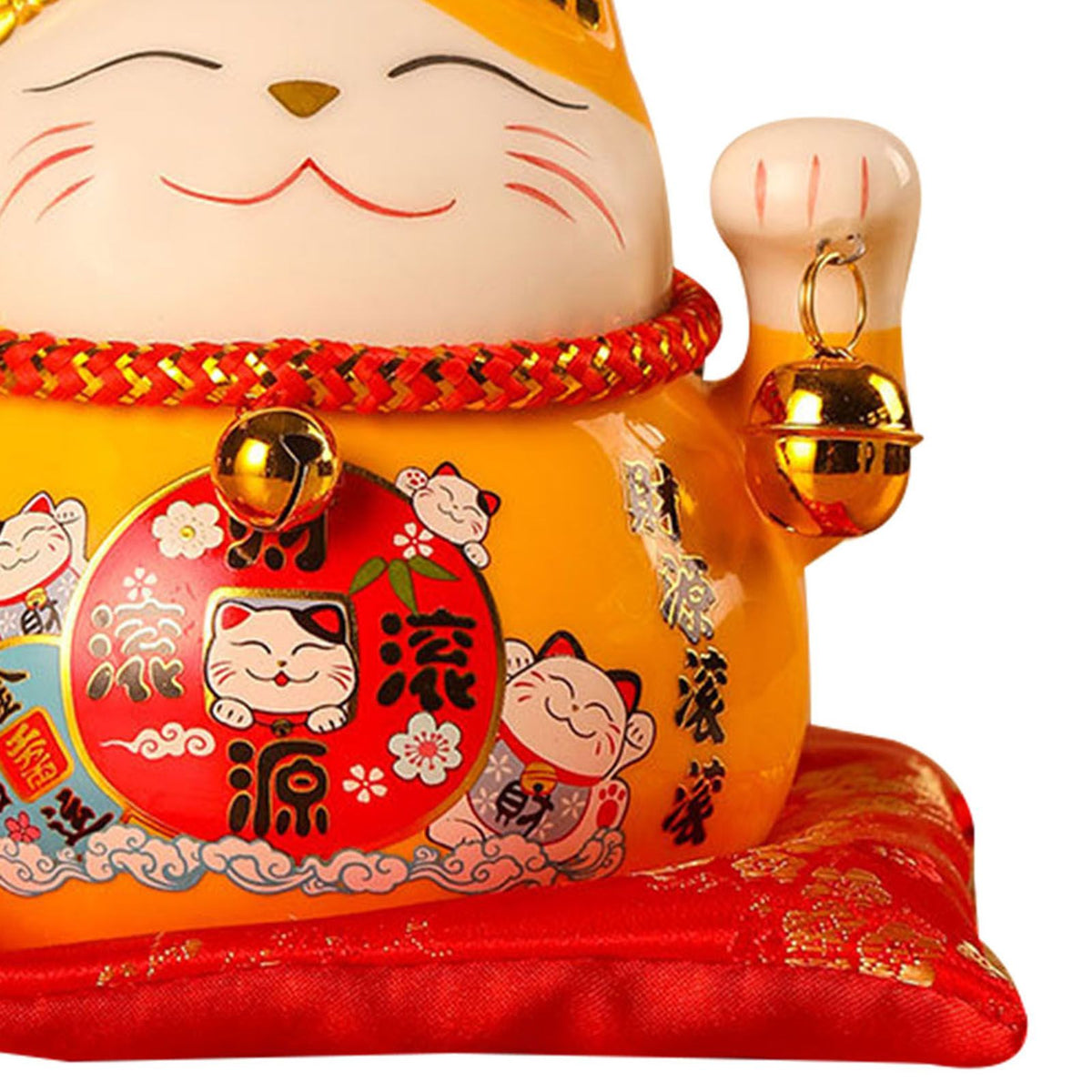 Lucky Cat Coin Bank 4.5in Exquisite Cute Bring Luck Good Wish Ceramic Fortune Cat Saving Pot Desk Decoration Yellow