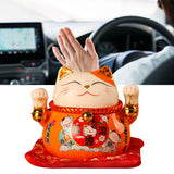 Lucky Cat Coin Bank 4.5in Exquisite Cute Bring Luck Good Wish Ceramic Fortune Cat Saving Pot Desk Decoration Orange - 45-Degree Angle
