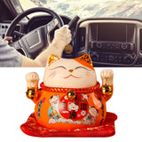 Lucky Cat Coin Bank 4.5in Exquisite Cute Bring Luck Good Wish Ceramic Fortune Cat Saving Pot Desk Decoration Orange - Extra Image