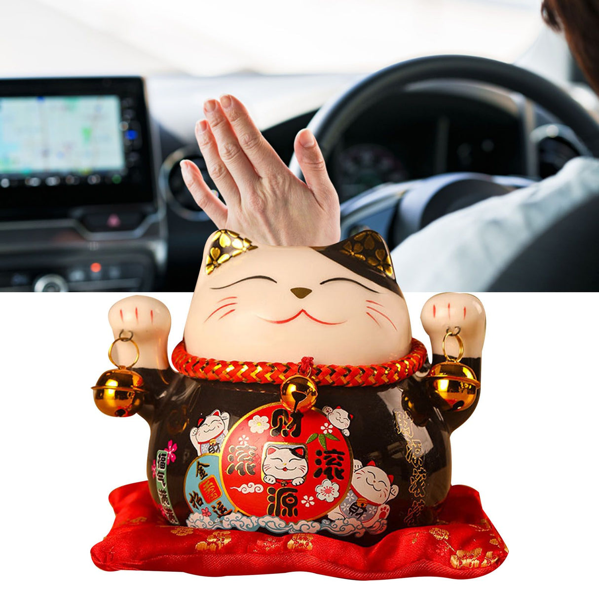 Lucky Cat Coin Bank 4.5in Exquisite Cute Bring Luck Good Wish Ceramic Fortune Cat Saving Pot Desk Decoration Black