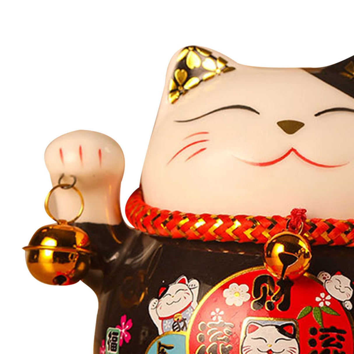 Lucky Cat Coin Bank 4.5in Exquisite Cute Bring Luck Good Wish Ceramic Fortune Cat Saving Pot Desk Decoration Black