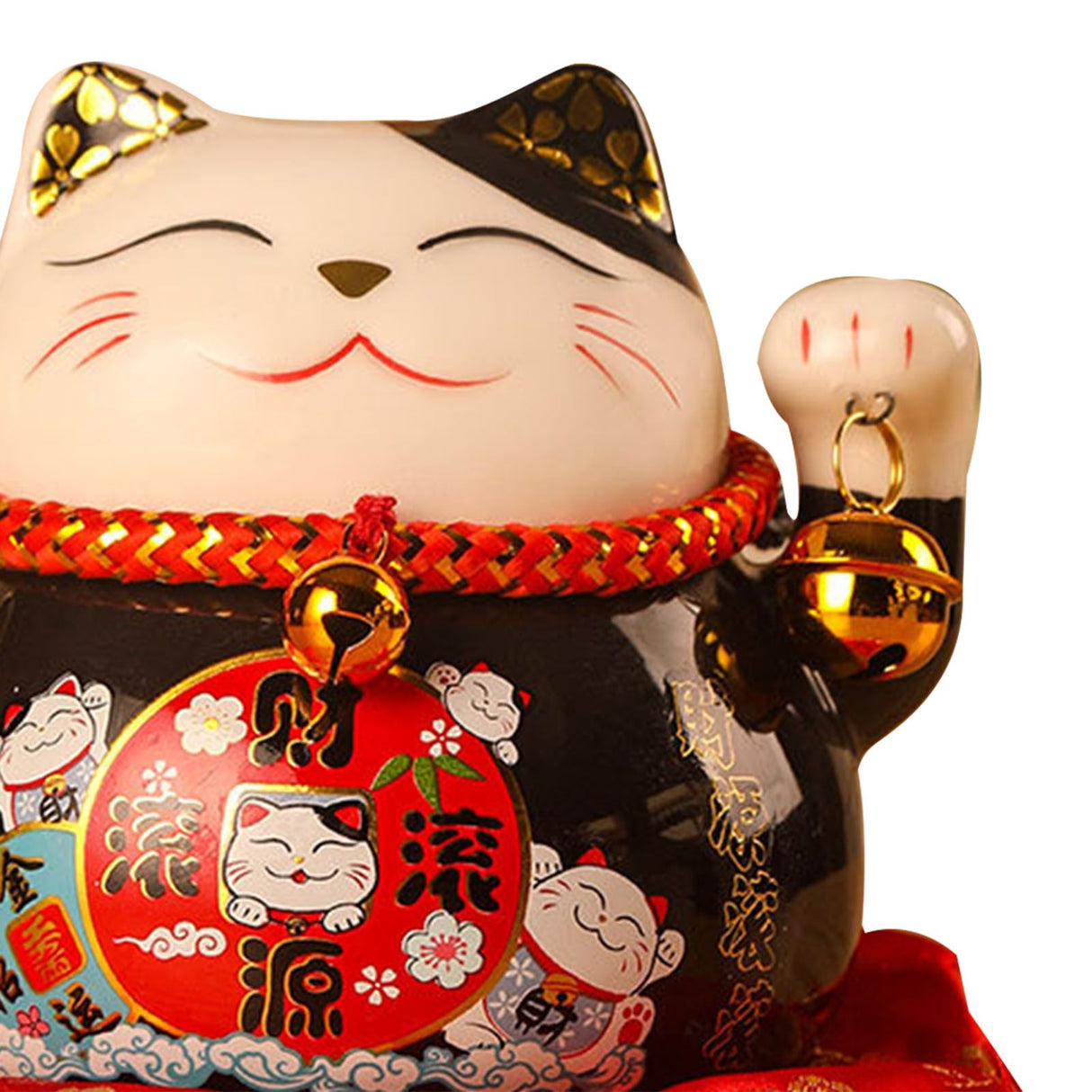 Lucky Cat Coin Bank 4.5in Exquisite Cute Bring Luck Good Wish Ceramic Fortune Cat Saving Pot Desk Decoration Black
