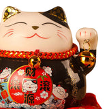 Lucky Cat Coin Bank 4.5in Exquisite Cute Bring Luck Good Wish Ceramic Fortune Cat Saving Pot Desk Decoration Black