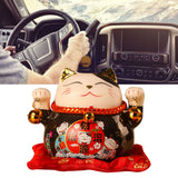 Lucky Cat Coin Bank 4.5in Exquisite Cute Bring Luck Good Wish Ceramic Fortune Cat Saving Pot Desk Decoration Black