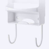 Iron Holder Wall Mounted Heat Resistant Widened Electric Iron Organizer with Hooks for Closet Hotel White