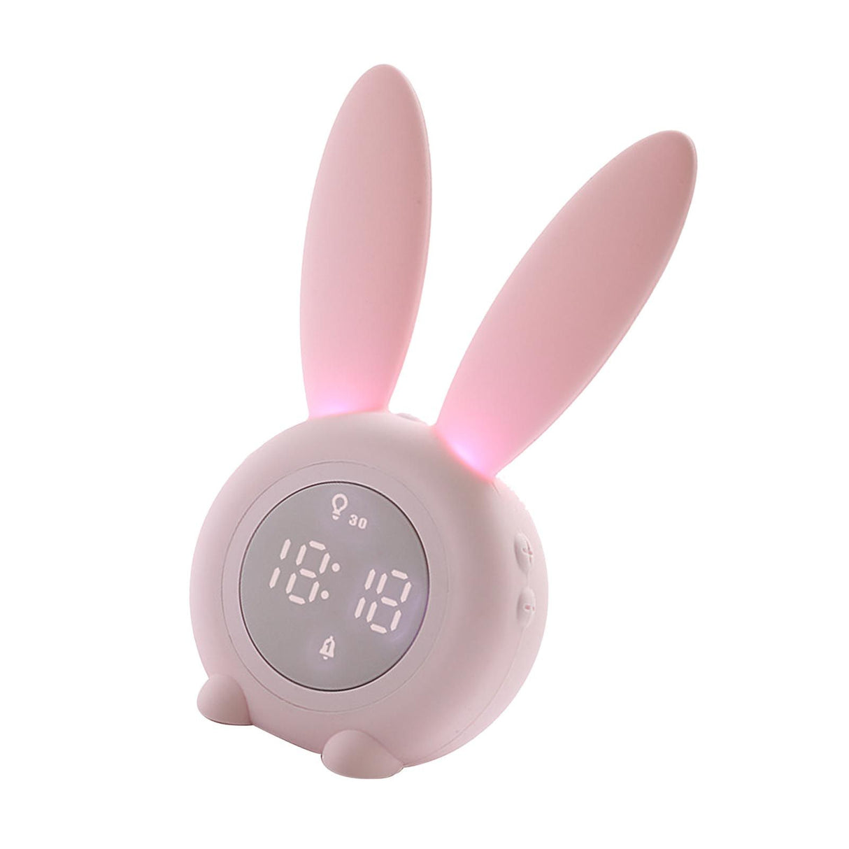 Digital Alarm Clock Cute Bunny Shape LED Night Light Luminous Digital Clock for Kids Bedroom Decor Pink