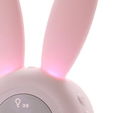 Digital Alarm Clock Cute Bunny Shape LED Night Light Luminous Digital Clock for Kids Bedroom Decor Pink - Low Angle