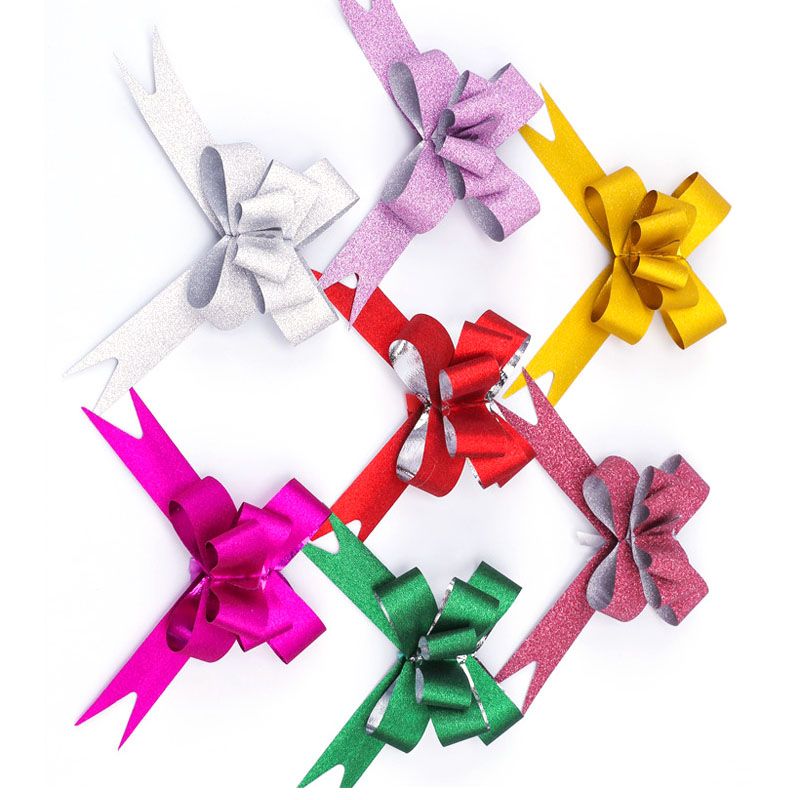 50PCS Pull Bows Bright Mixed Color Plated One Pull Molding Symmetrical Exquisite Craftsmanship for Wedding Party