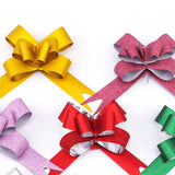 50PCS Pull Bows Bright Mixed Color Plated One Pull Molding Symmetrical Exquisite Craftsmanship for Wedding Party - Close-Up Angle