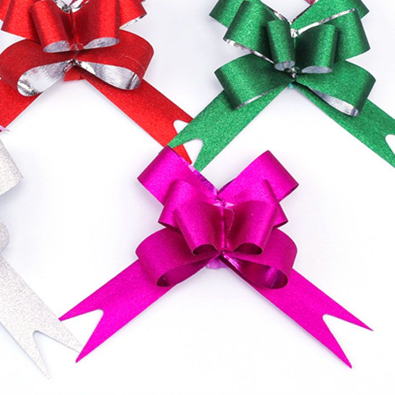 50PCS Pull Bows Bright Mixed Color Plated One Pull Molding Symmetrical Exquisite Craftsmanship for Wedding Party