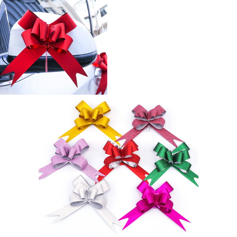 50PCS Pull Bows Bright Mixed Color Plated One Pull Molding Symmetrical Exquisite Craftsmanship for Wedding Party