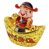 Wealth God Ornament Solar Panel Nodding Fortune Wealth Statue for Car Household Decoration 680 Model