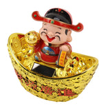 Wealth God Ornament Solar Panel Nodding Fortune Wealth Statue for Car Household Decoration 680 Model