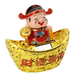Wealth God Ornament Solar Panel Nodding Fortune Wealth Statue for Car Household Decoration 680 Model