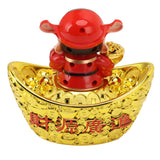 Wealth God Ornament Solar Panel Nodding Fortune Wealth Statue for Car Household Decoration 680 Model
