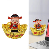 Wealth God Ornament Solar Panel Nodding Fortune Wealth Statue for Car Household Decoration 680 Model - Extra Image
