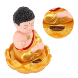 Buddha Ornament Solar Powered Light Energy Sensing Auto Nod Buddha Decoration for Home Car Office Gold Clothes
